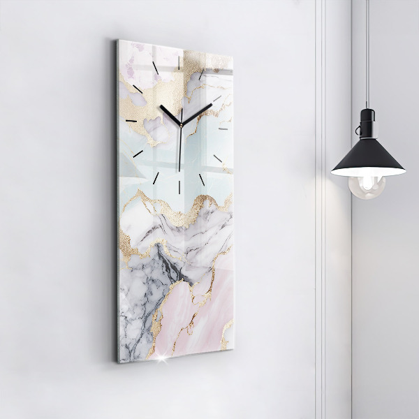 Orologio verticale in vetro Marmo pastello