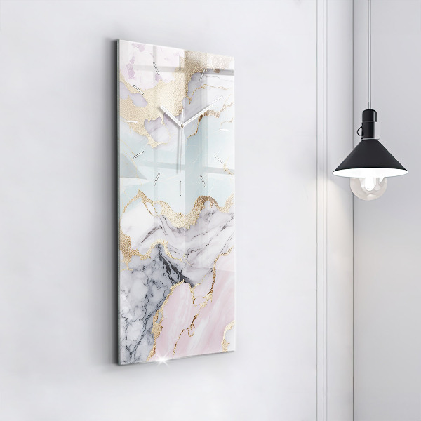 Orologio verticale in vetro Marmo pastello