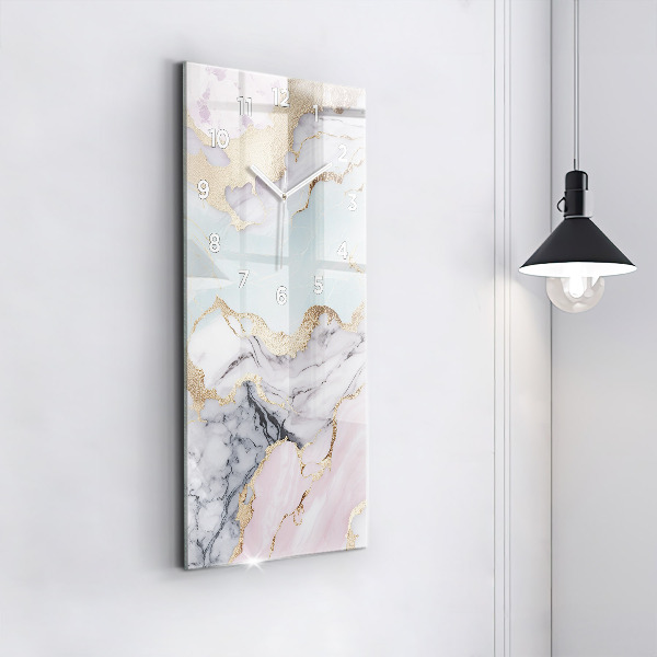 Orologio verticale in vetro Marmo pastello