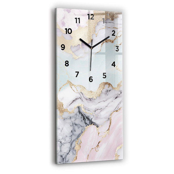 Orologio verticale in vetro Marmo pastello