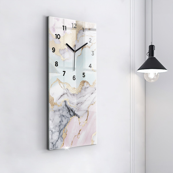Orologio verticale in vetro Marmo pastello