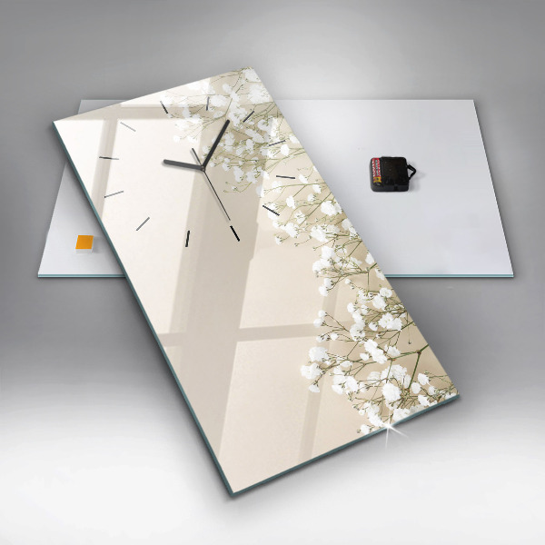 Orologio verticale Fiori di gipsofila in fiore