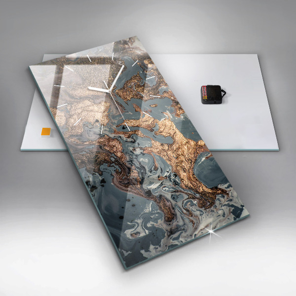 Orologio verticale Marmo oro astratto