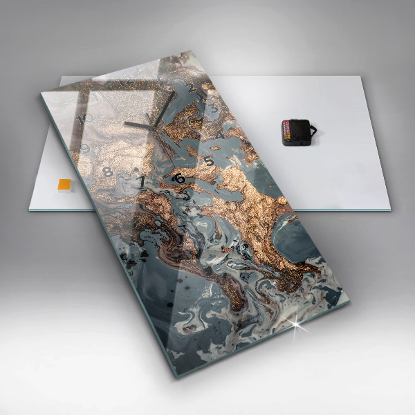 Orologio verticale Marmo oro astratto