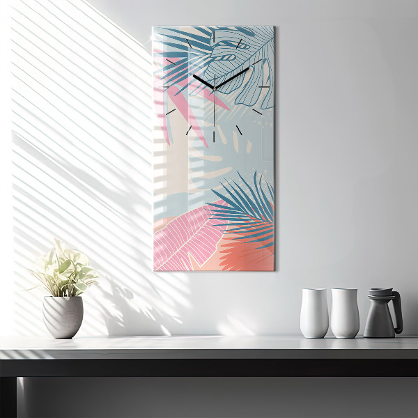 Orologio verticale Foglie pastello – Tropici