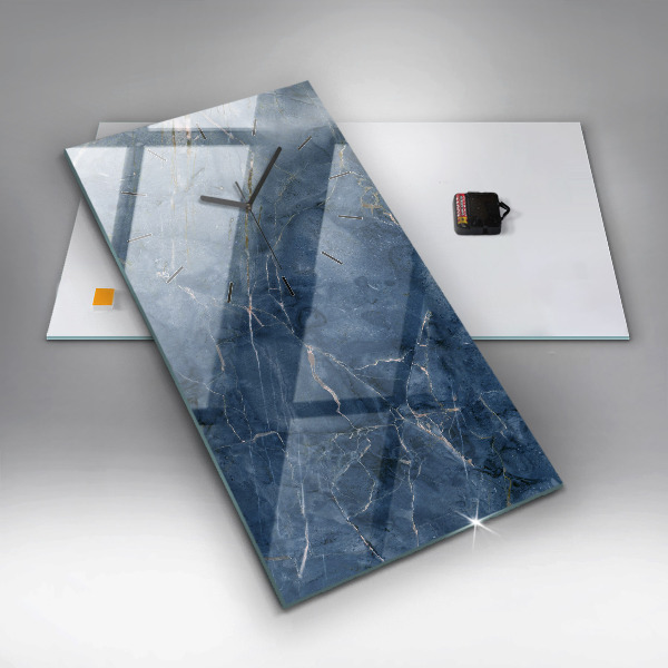 Orologio verticale Trama di marmo blu