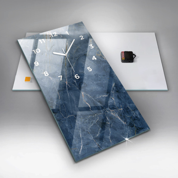 Orologio verticale Trama di marmo blu