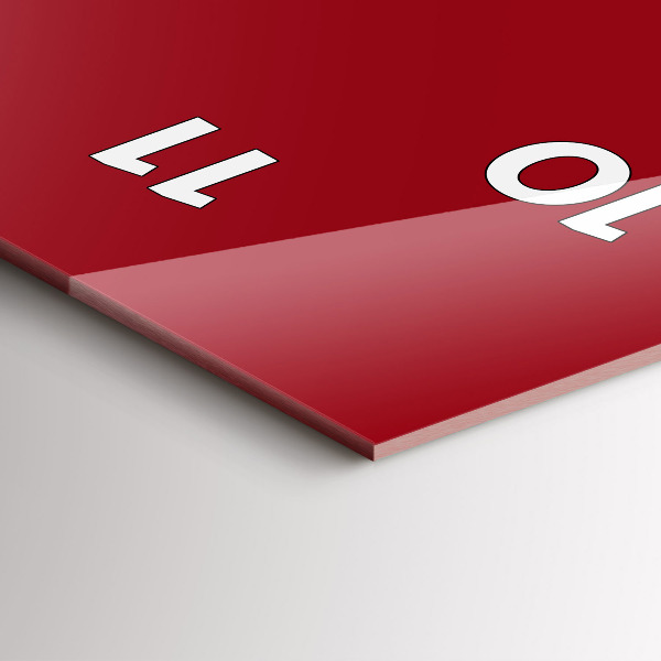 Orologio verticale in vetro Colore rosso