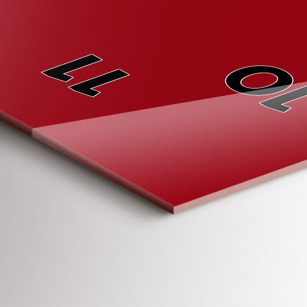 Orologio verticale in vetro Colore rosso