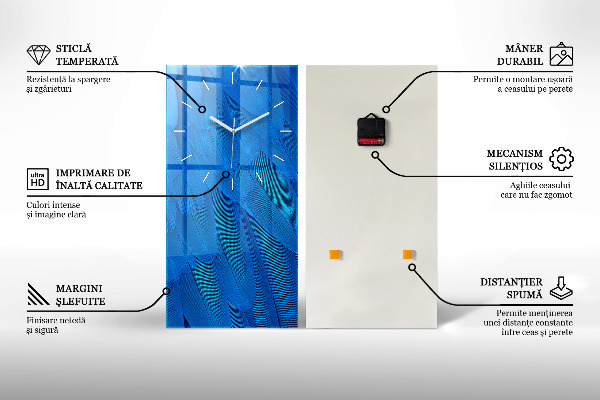 Orologio verticale in vetro Colore rosa intenso