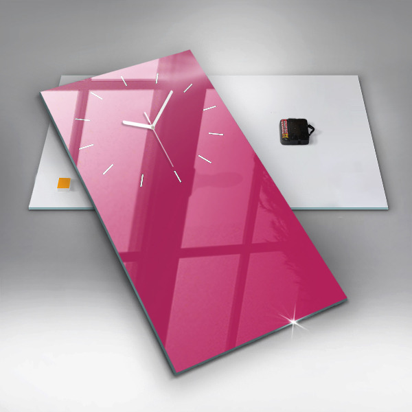 Orologio verticale in vetro Colore rosa intenso
