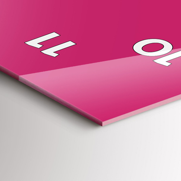 Orologio verticale in vetro Colore rosa intenso