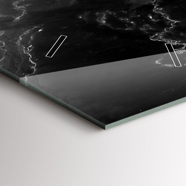 Orologio verticale in vetro Marmo nero