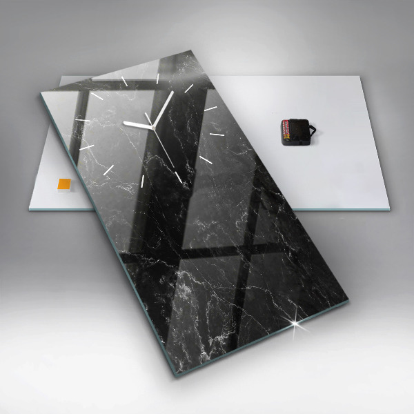 Orologio verticale in vetro Marmo nero