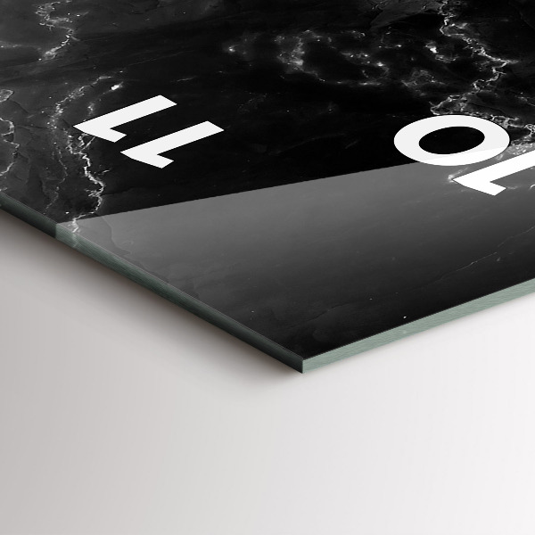 Orologio verticale in vetro Marmo nero