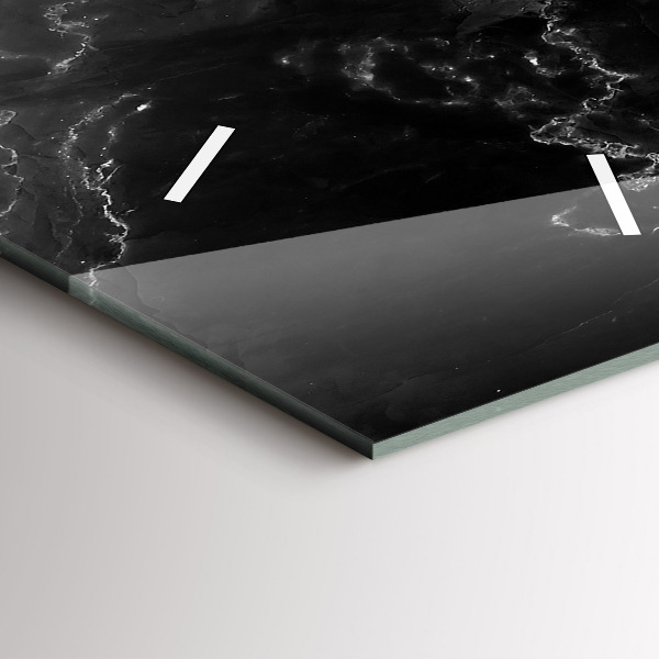 Orologio verticale in vetro Marmo nero