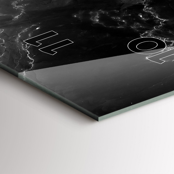 Orologio verticale in vetro Marmo nero