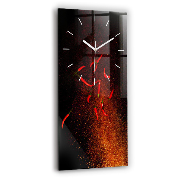 Orologio verticale in vetro Peperoncini