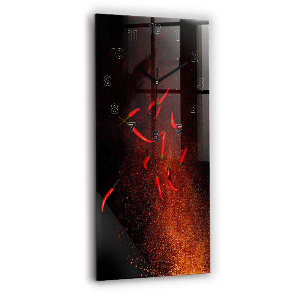 Orologio verticale in vetro Peperoncini