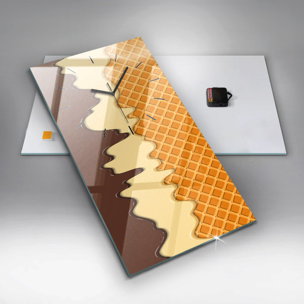 Orologio verticale in vetro Waffle e gelato