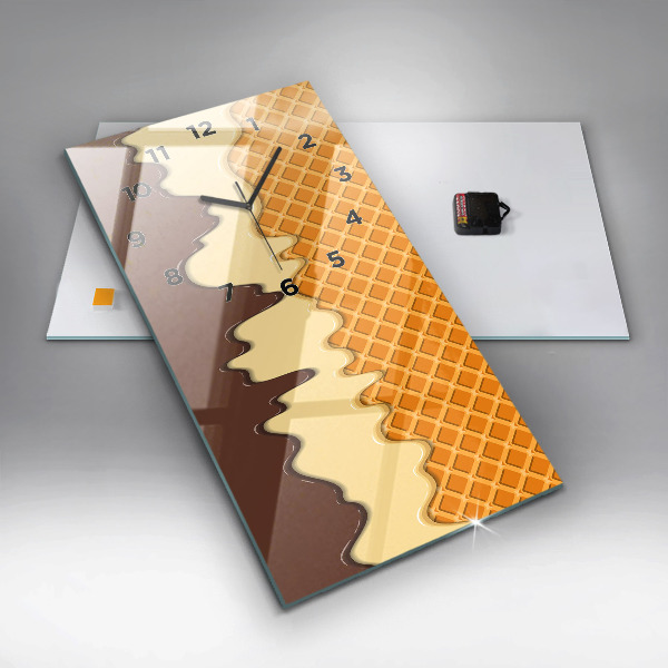 Orologio verticale in vetro Waffle e gelato