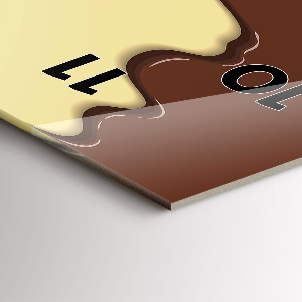 Orologio verticale in vetro Waffle e gelato