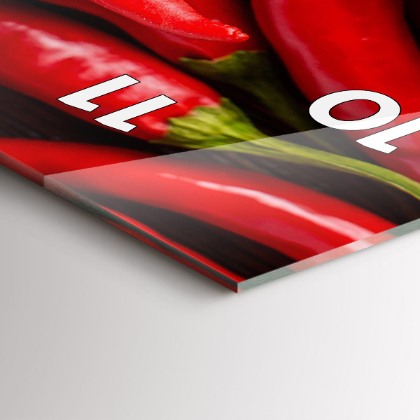 Orologio verticale in vetro Peperoncini piccanti