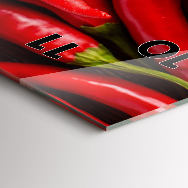 Orologio verticale in vetro Peperoncini piccanti