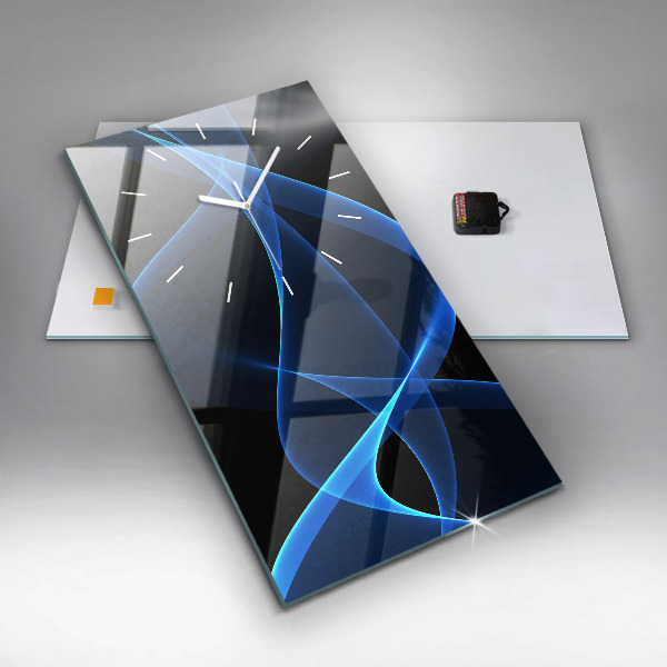 Orologio verticale in vetro Linee blu