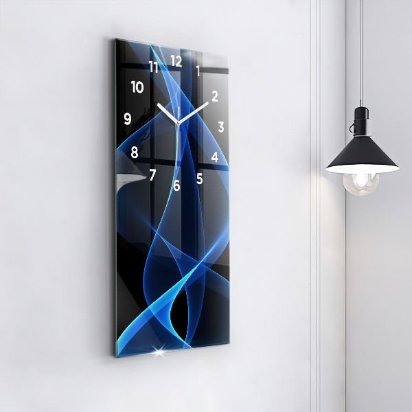 Orologio verticale in vetro Linee blu