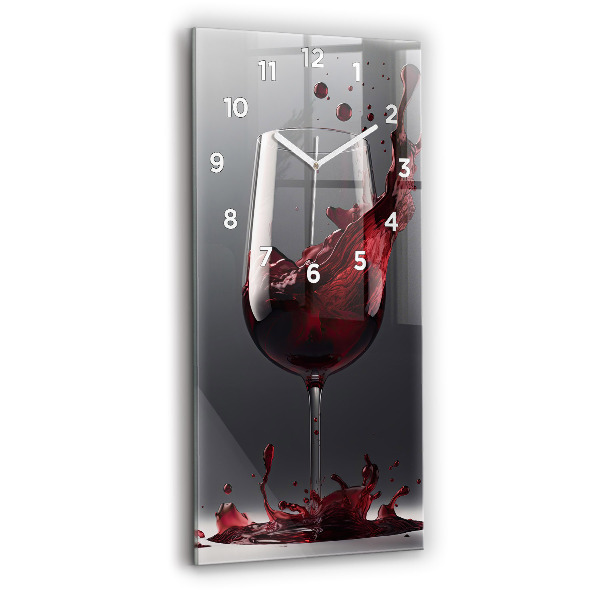 Orologio verticale in vetro Un bicchiere di vino rosso