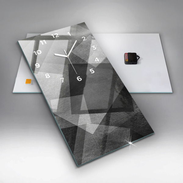 Orologio verticale in vetro Astrazione geometrica