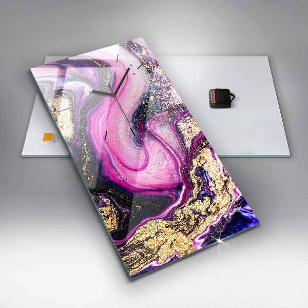 Orologio verticale in vetro Marmo astratto