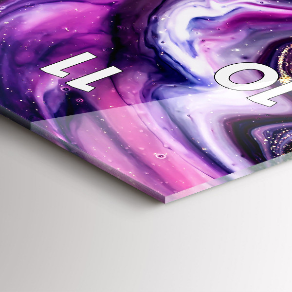 Orologio verticale in vetro Marmo astratto