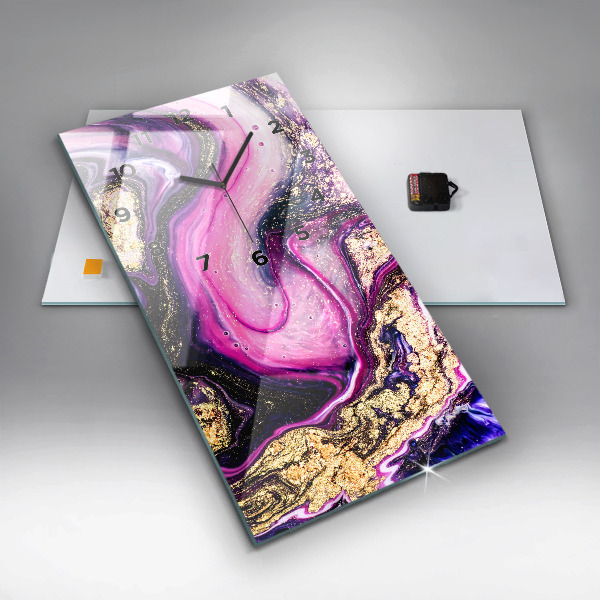 Orologio verticale in vetro Marmo astratto