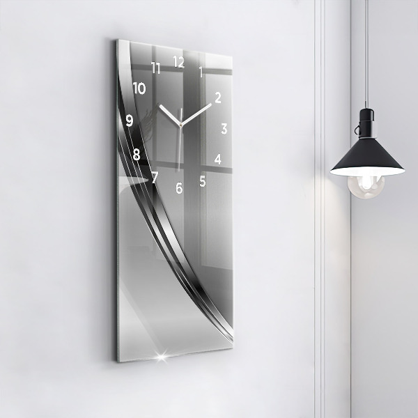 Orologio verticale in vetro Linee d'argento