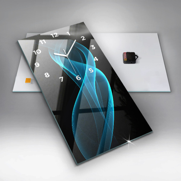 Orologio verticale in vetro Astrazione blu