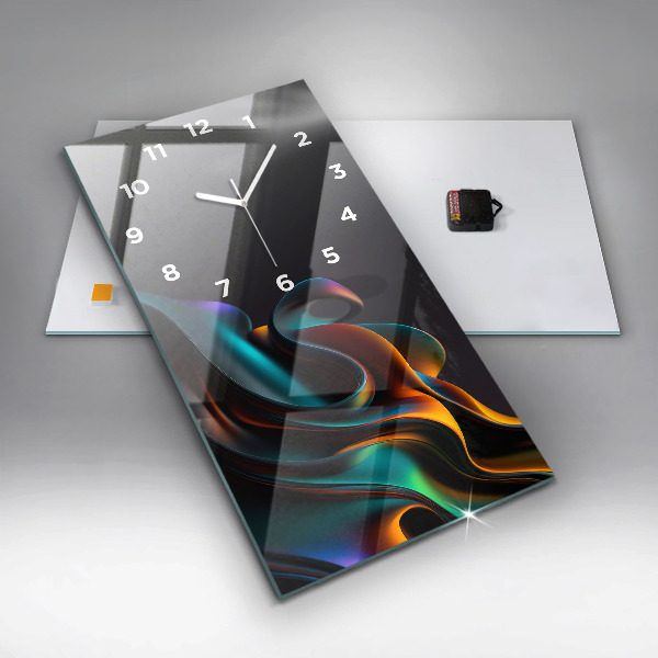 Orologio verticale in vetro Onda futuristica