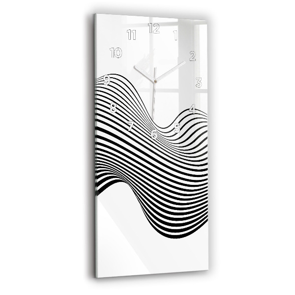Orologio verticale in vetro Arte in bianco e nero