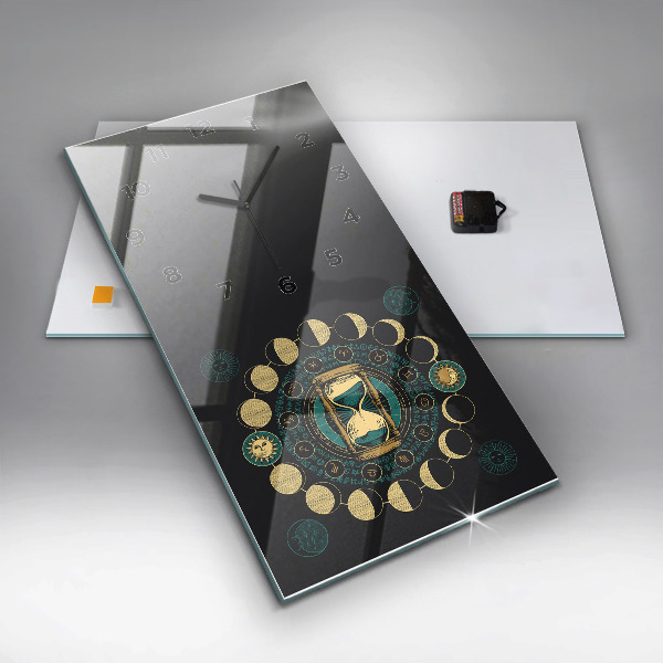 Orologio verticale Fasi lunari e clessidra