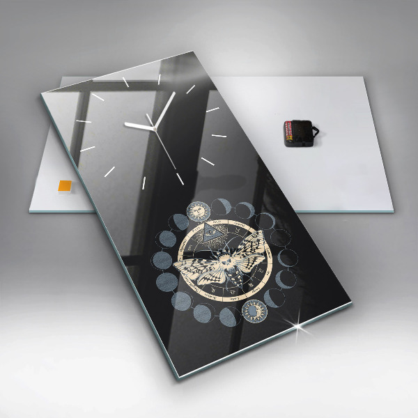 Orologio verticale in vetro Fasi lunari