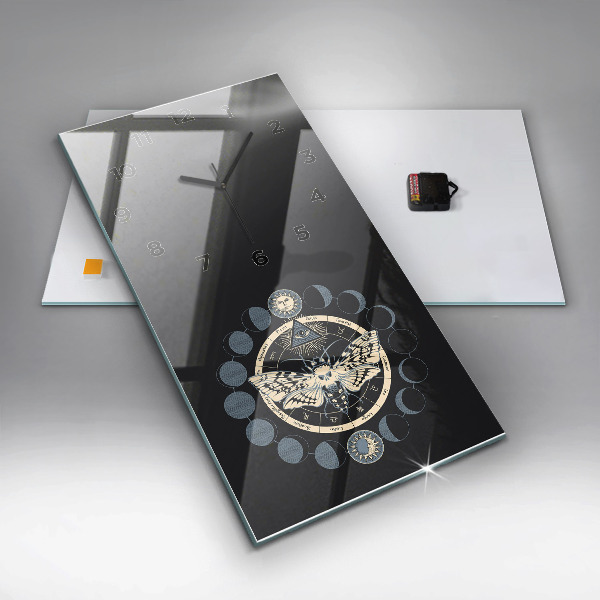 Orologio verticale in vetro Fasi lunari