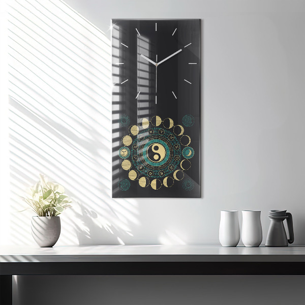 Orologio verticale in vetro Fasi lunari