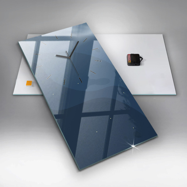 Orologio verticale in vetro Onde blu