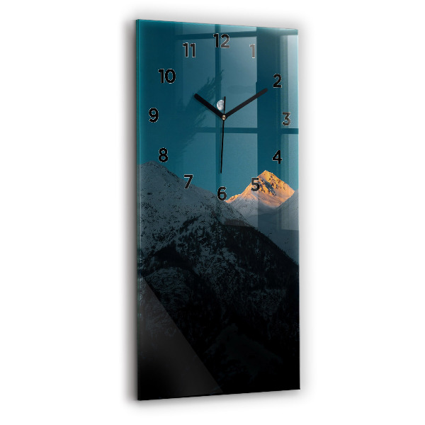 Orologio verticale in vetro Tramonto in montagna
