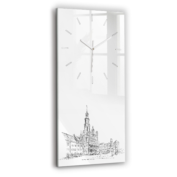 Orologio verticale Schizzo della città vecchia di Poznań