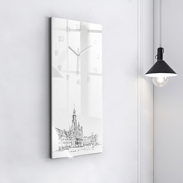 Orologio verticale Schizzo della città vecchia di Poznań