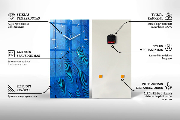 Orologio verticale in vetro Cascata che scorre