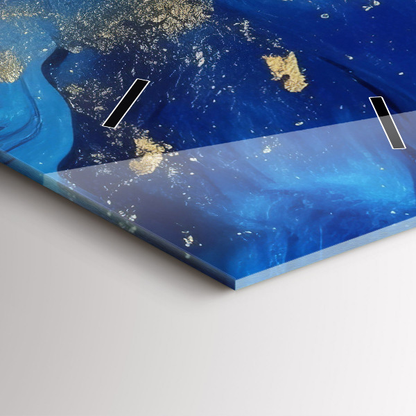 Orologio verticale in vetro Marmo blu