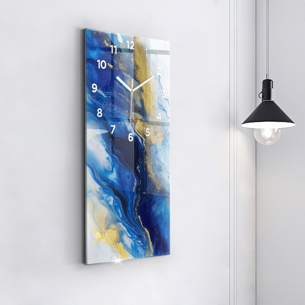 Orologio verticale in vetro Marmo blu